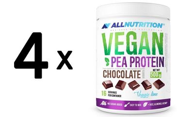 4 x Allnutrition Vegan Pea Protein, Chocolate - 500g