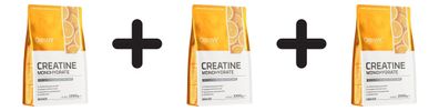 3 x OstroVit Creatine Monohydrate, Orange - 1000g