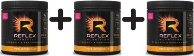3 x Reflex Nutrition Pre-Workout, Fruit Punch - 300g