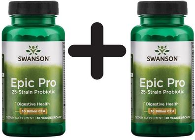 2 x Swanson Epic Pro 25-Strain Probiotic - 30 vcaps