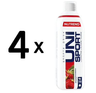 4 x Nutrend Unisport, Wild Strawberry - 1000 ml