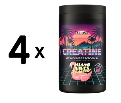 4 x OstroVit Creatine Monohydrate, Miami Vibes - 500g