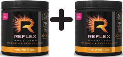 2 x Reflex Nutrition Pre-Workout, Fruit Punch - 300g