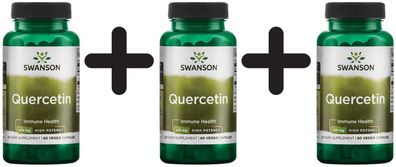 3 x Swanson Quercetin, 475mg High Potency - 60 vcaps