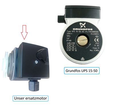 Pumpenkopf Ersatz Motor neu f. Grundfos UPS 15-50 Heizungspumpe Umwälzpumpe (6m)