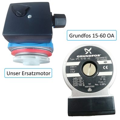 Neuer Ersatz Motor f. Grundfos UPS 15-60 AO Heizungspumpe Umwälzpumpe (6m)