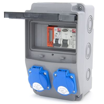 ELS Elektrotechnika Baustromverteiler 2x230V mit FI 40A LS C16 Zähler
