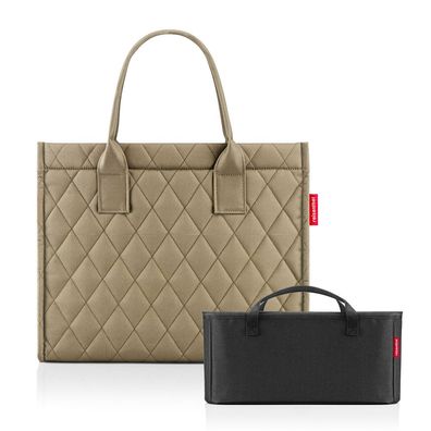 reisenthel Set Daily Shopper + Organizer DNBX, rhombus olive + black, Damen