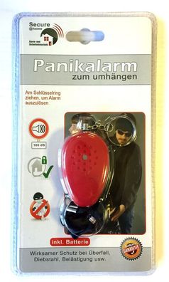 Panikalarm zum umhängen mit Schlüsselring inkl. Batterie | Taschenalarm | Schutz