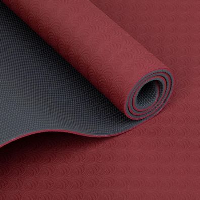 TPE Yogamatte LOTUS PRO dunkelrot/anthrazit