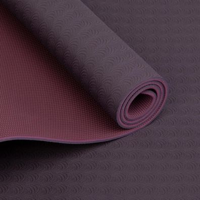TPE Yogamatte LOTUS PRO aubergine/dunkelaubergine