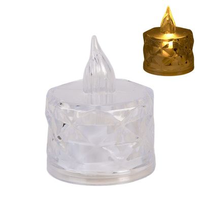 Clayre & Eef Teelichthalter mit LED 4x5 cm Transparant Kunststoff (Gr. Ø 4x5 cm)