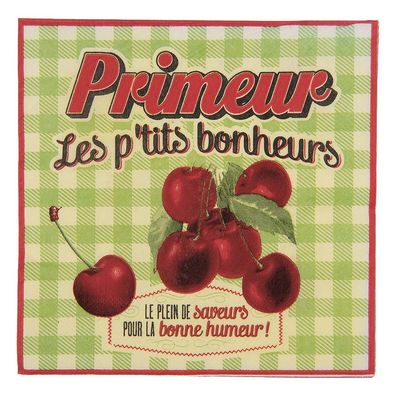 Clayre & Eef Servietten Papier 20er Set 33x33 cm Grün Papier (Gr. 33x33 cm (20))