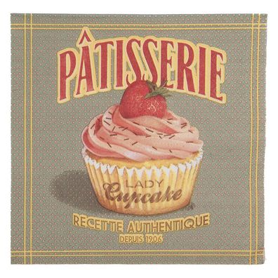 Clayre & Eef Servietten Papier 20er Set 33x33 cm Grau Papier (Gr. 33x33 cm (20))