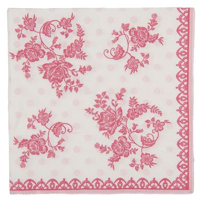 Clayre & Eef Servietten Papier 20er Set 33x33 cm Weiß Papier (Gr. 33x33 cm (20))