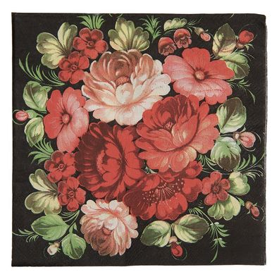 Clayre & Eef Servietten Papier 20er Set 33x33 cm Schwarz Papier (Gr. 33x33 cm (20))