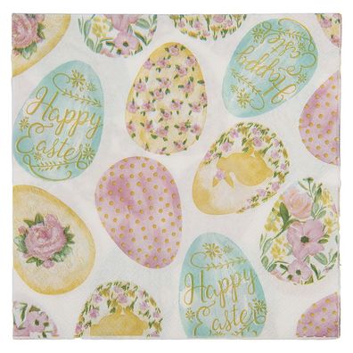 Clayre & Eef Servietten Papier 20er Set 33x33 cm Weiß Papier (Gr. 33x33 cm (20))