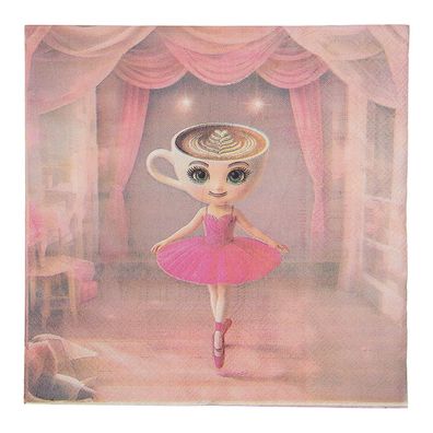 Clayre & Eef Servietten Papier 20er Set 33x33 cm Rosa Papier (Gr. 33x33 cm (20))