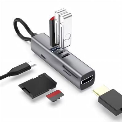 A92C 7in1 USB-C Hub Adapter 4K HDMI USB 3.0 SD TF Kartenleser PD 100W PC Laptop