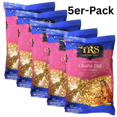 5er-Pack TRS Chana Dal Geschälte Kichererbsen halbiert 500g