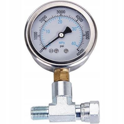 Rosfix Manometer mit T-Stück – 0–40 MPa, 1/4" Gewinde | Edelstahl, Ø56 mm