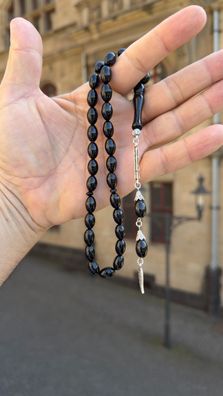 Osmanli Bakalit Faturan Misbaha Tesbih Schwarz-Blau Tasbih Bernstein 33