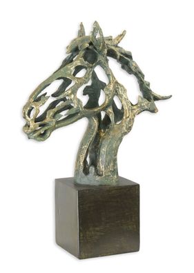 Skulptur Figur Pferd Pferdekopf Replikat Retro Design Dekoration