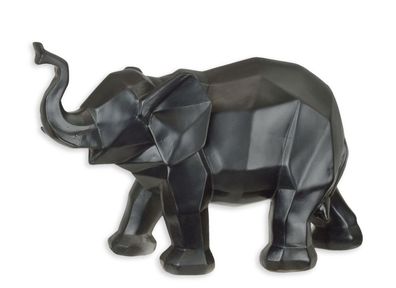 Figur Skulptur Elefant schwarz Replikat Retro Design Dekoration