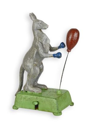 Känguru Boxer aus Gusseisen echte Bewegungen Replikat Retro Design Dekoration