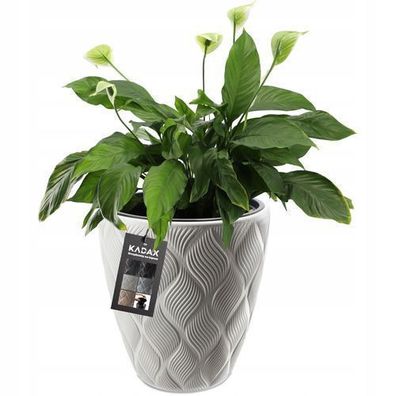 KADAX Blumentopf mit Einsatz und Griffen, Pflanzkübel, Weiß, 39 cm