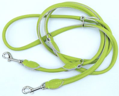 Hundeleine, Runde Leine, 220cm/8mm, Nappa Leder, Seladon Hunde bis 15kg