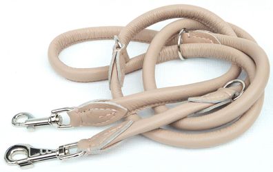 Hundeleine, Runde Leine, 220cm/10mm, Nappa Leder, Alt Rosa Hunde bis 30kg