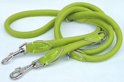 Hundeleine, Runde Leine, 220cm/10mm, Nappa Leder, Seladon Hunde bis 30kg