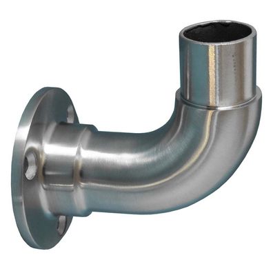 TIBU Edelstahl V2A Wand- & Bodenflansch 90° Bogen Handlauf Geländer
