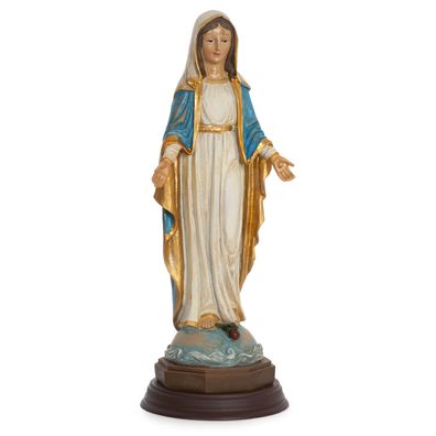 Moritz Jungfrau Maria Statue 21,5 cm – Handbemalte Marienfigur mit blau-goldenem Gewa