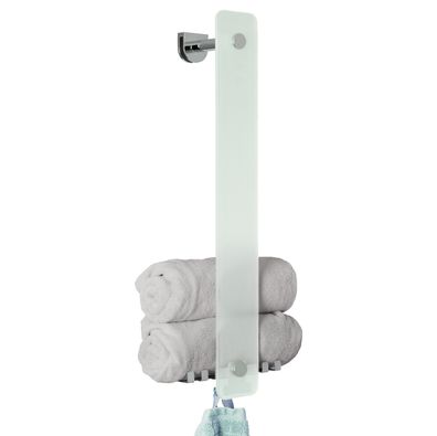 bremermann Bad-Serie Lucente - Handtuchhalter aus Glas und Edelstahl verchromt