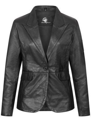 Blazer Damen Sakko Jacke Lederblazer Rock Creek Damen Lederjacke Schwarz D-512