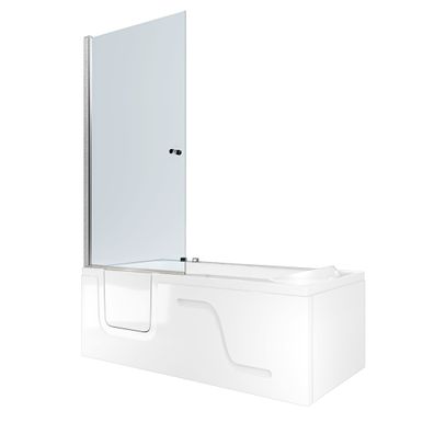 Seniorendusche Kombi Duschkabine Whirlpool Seniorenwanne mit Tür S17D-WP-R-ALL 75x150