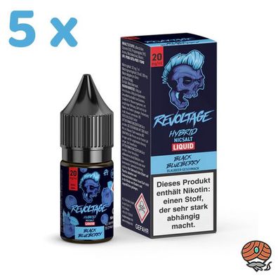Revoltage BLACK Blueberry 20mg/ml Nikotin, 50/50 Liquid 5x 10ml