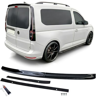 Dach Heckspoiler Sport Schwarz Glanz passt für VW Caddy V ab 2021 mit Hecktüren