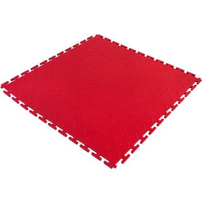 Ramroxx Performance PVC Fliese Showroom Floor Riffelboden Rot 50x50cm