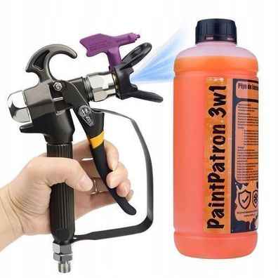 Rosfix Set Farbspritzpistole TJ1 + Reinigungsfluid 1L | 1/4" Anschluss