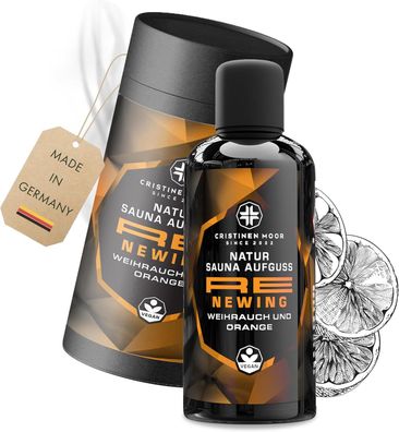 CristinenMoor Natur Saunaaufguss Weihrauch und Orange | Re Newing |100 ml