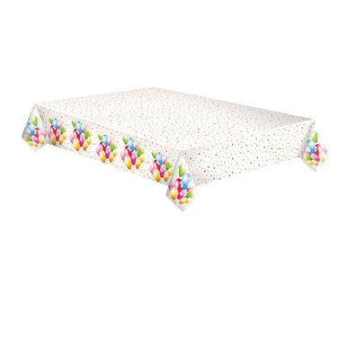 Farbe Birthday Balloons Papiertischdecke 120x180 cm