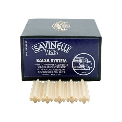 Savinelli 1876 Balsa 9mm Filter / Pfeifenfilter Minibox, 50 Stück