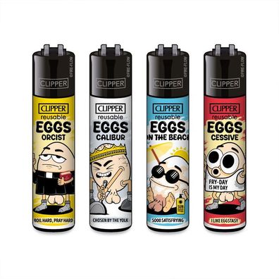 Clipper Reibradfeuerzeuge FFX Egg Files - 4 Stück