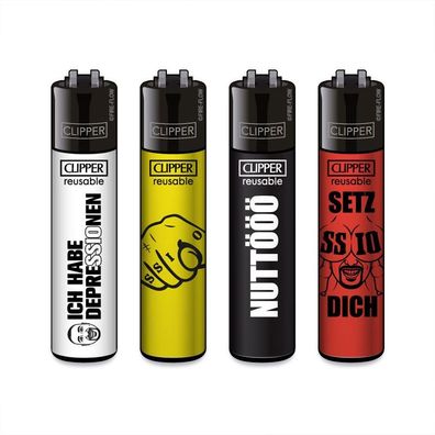 Clipper Reibradfeuerzeuge SSIO - 4 Stück