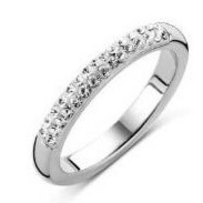 Victoria Silberfarbener Ring mit weißem Stein