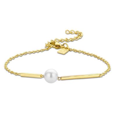 Victoria Goldfarbene Weiße Perlenarmband