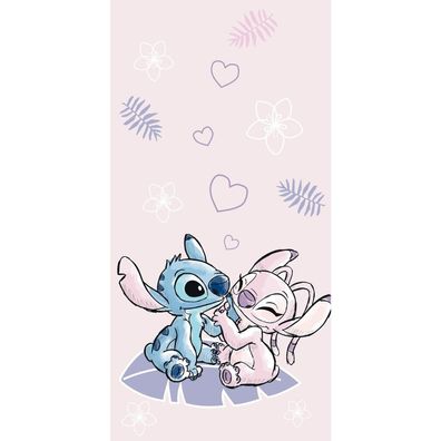Jerry Fabrics Disney Lilo und Stitch Pink Badetuch, Strandtuch 70x140cm